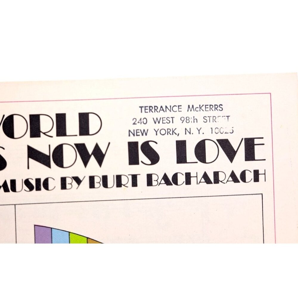 What The World Needs Now Is Love Sheet Music Vintage Burt Bacharach 1965 McKerrs - Picture 2 of 4
